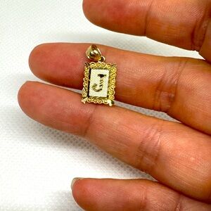 10kt Yellow Gold Initial J Box Pendant